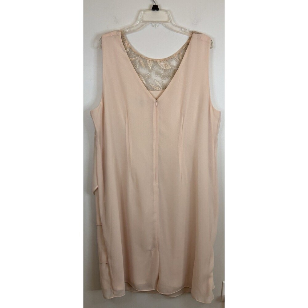 LE BOS Embellished Tier Ruffle Chiffon Dress 20W Light Peach Sleeveless Wedding - Picture 4 of 15
